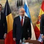 Pedro Sánchez y el Primer Ministro belga con Netanyahou